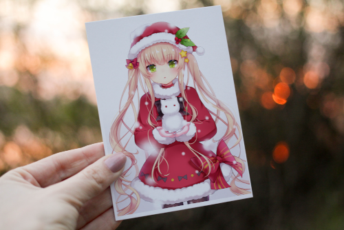 Anime Christmas Card, Personalized Card for Christmas